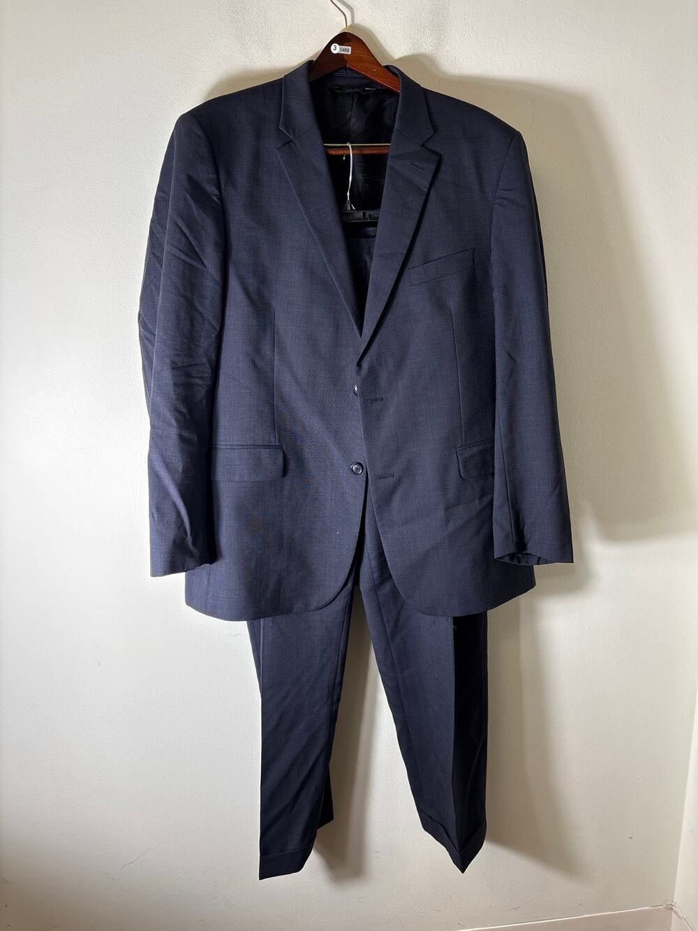Mens Jos A Bank Navy Executive Suit Sz 46L/40Waist